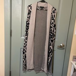NWOT Lane Bryant leopard long vest